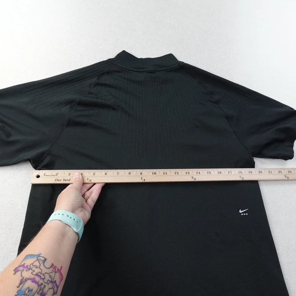 Nike x MMW NRG Mock Neck Shirt Mens Large Black Short Sleeve Performance DD9436